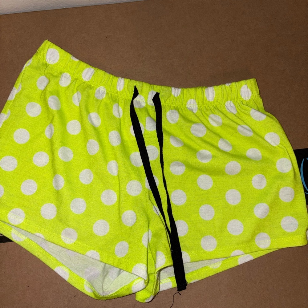 Justice Neon green Polka Dot pajama Shorts